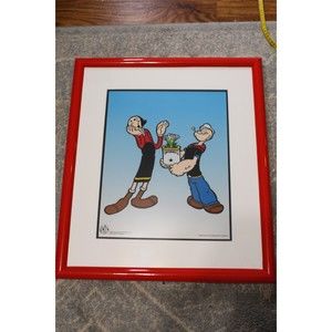 A Gift for Olyv Oil Popeye Framed 1999 Limited Edition Sericel Art Vintage